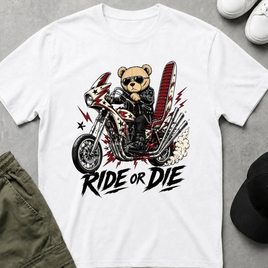 Cool Teds Teddy-Bear Cool Ride T-Shirt White / S