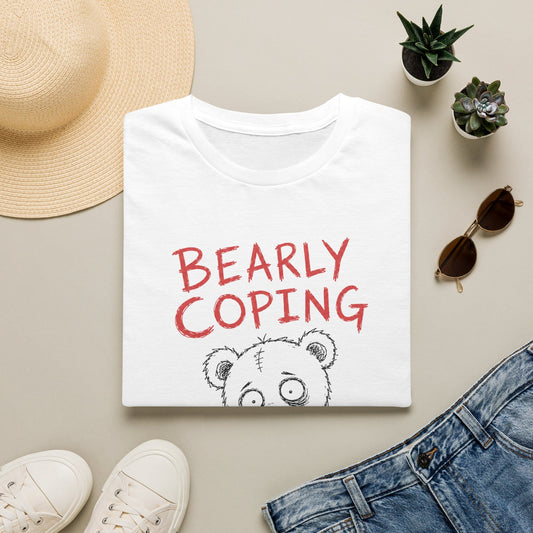 Printify Teddy-Bear Caffeine or Tears T-Shirt White / S