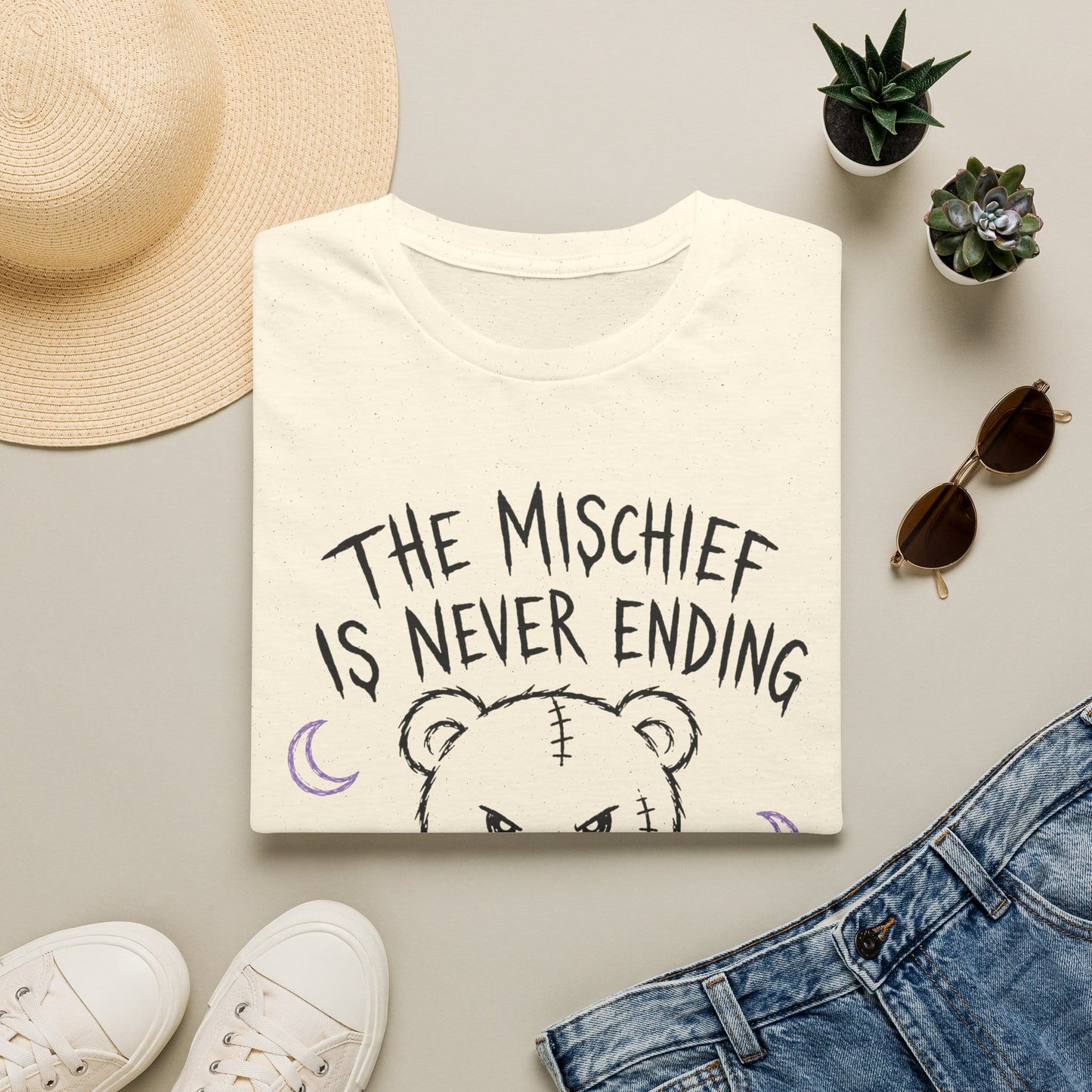 Printify Teddy-Bear The Mischief T-Shirt Natural / S
