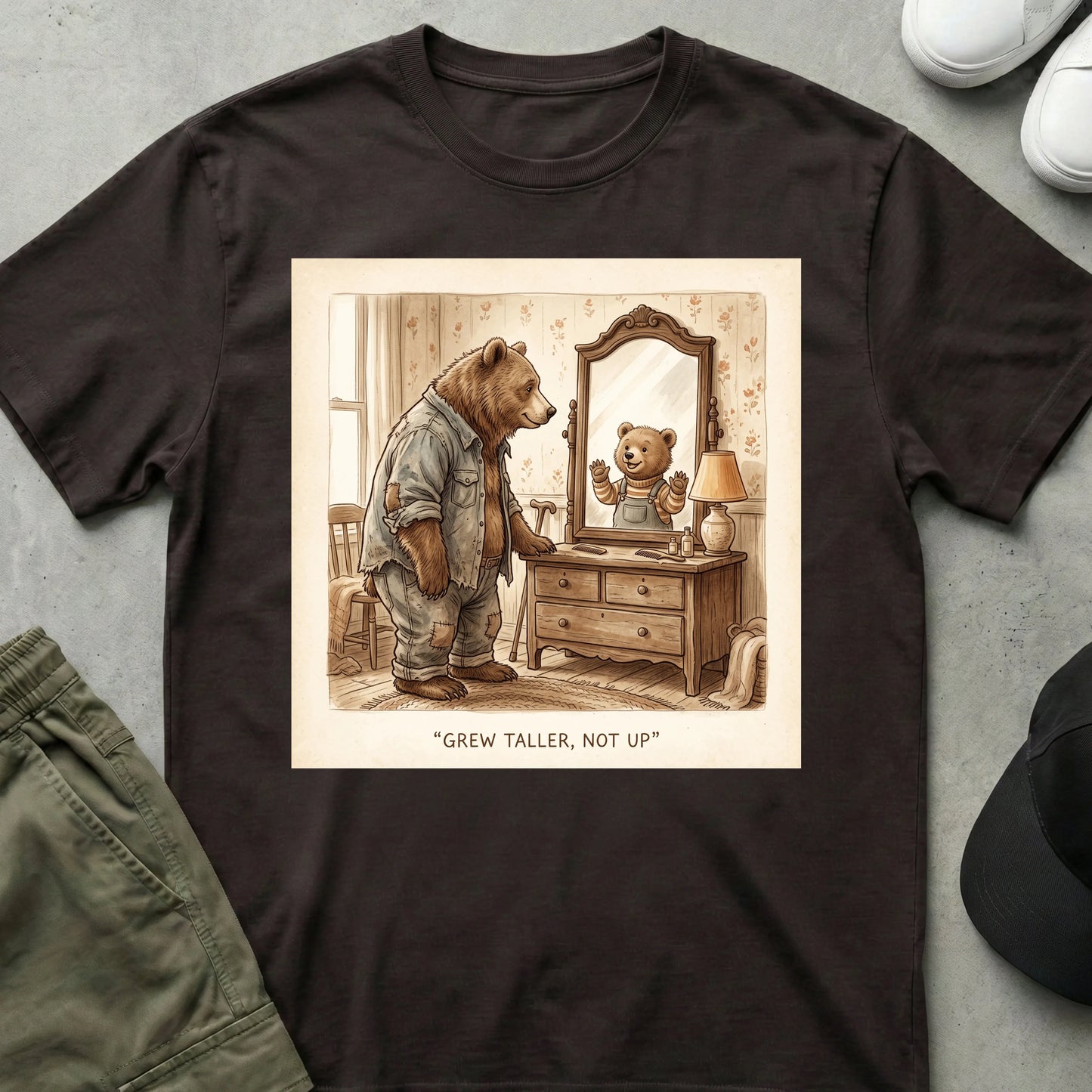 Cool Teds Teddy-Bear Grew Taller T-Shirt Dark Chocolate / S