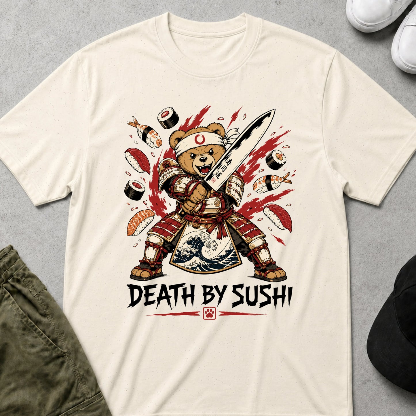 Cool Teds Teddy-Bear Sushi Bear T-Shirt Natural / S