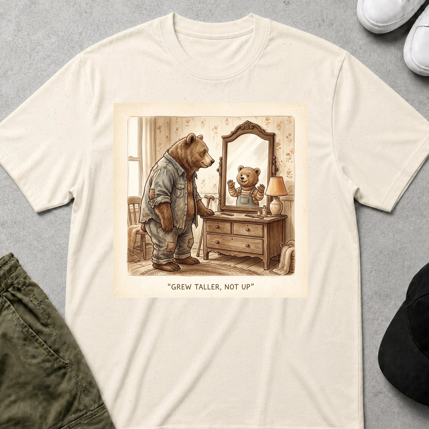 Cool Teds Teddy-Bear Grew Taller T-Shirt Natural / S