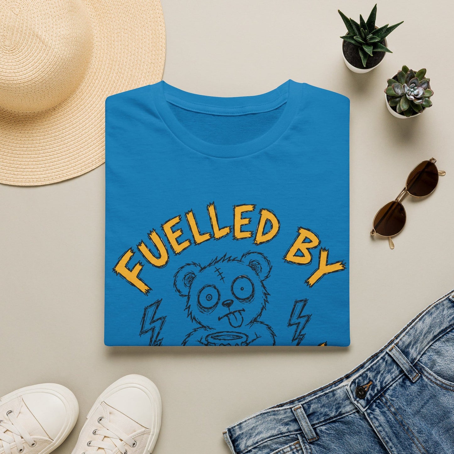 Printify Teddy-Bear Fueled T-Shirt Sapphire / S