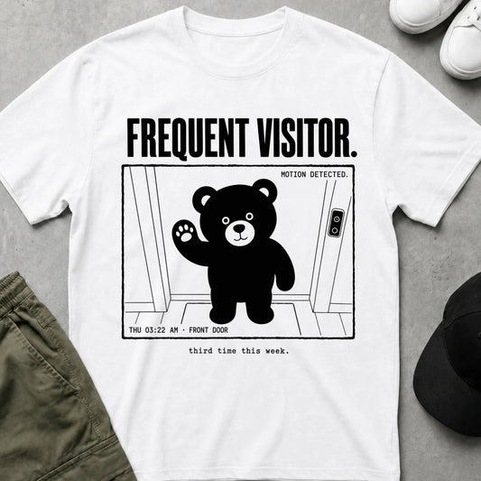 Cool Teds Teddy-Bear Frequent Visitor T-Shirt White / S