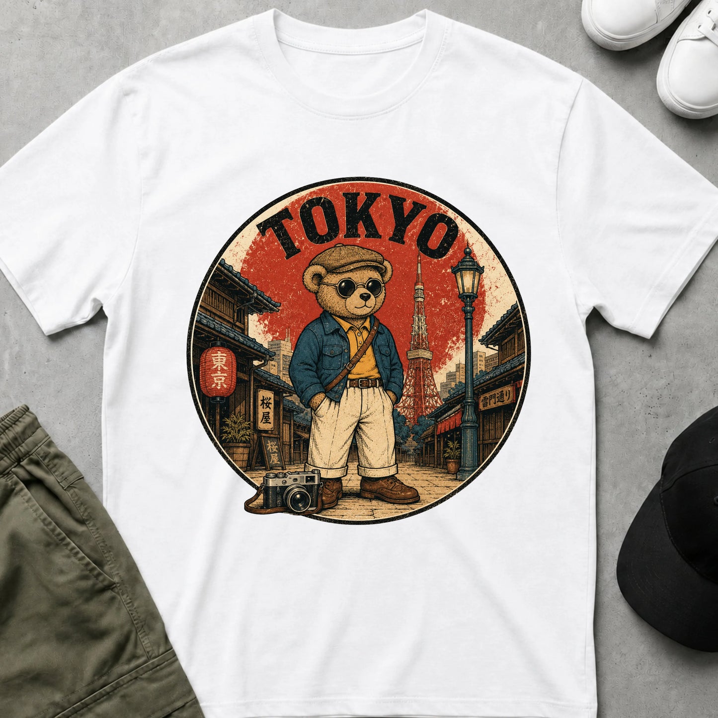 Cool Teds Teddy-Bear Tokyo Tourist T-Shirt White / S