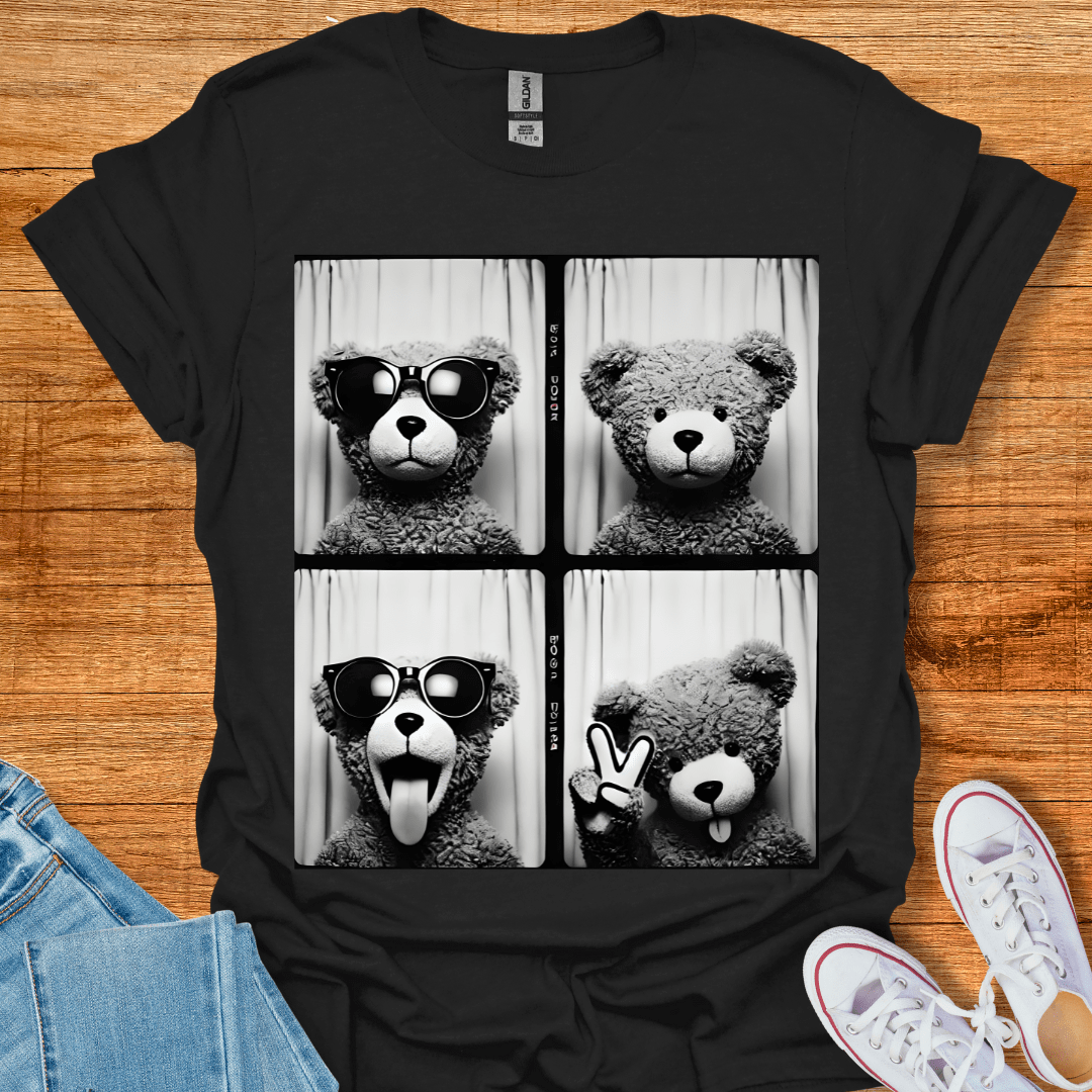 Cool Teds Teddy-Bear Photo Booth Teddy T-Shirt Black / S