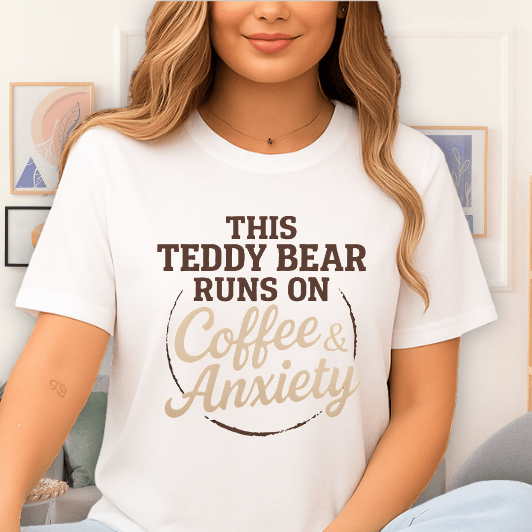 Cool Teds Teddy-Bear Coffee Bear T-Shirt White / S