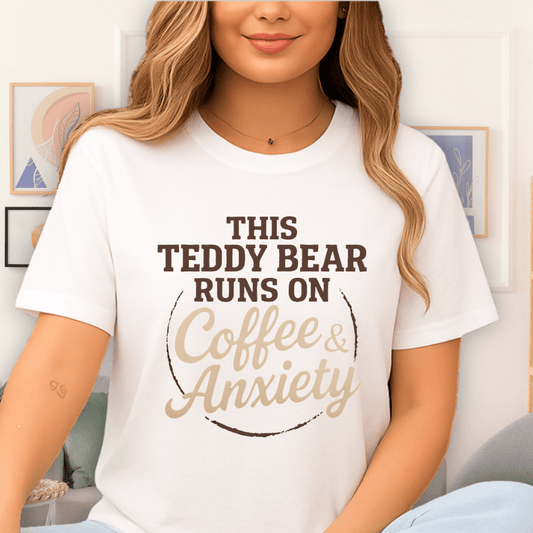 Cool Teds Teddy-Bear Coffee Bear T-Shirt White / S