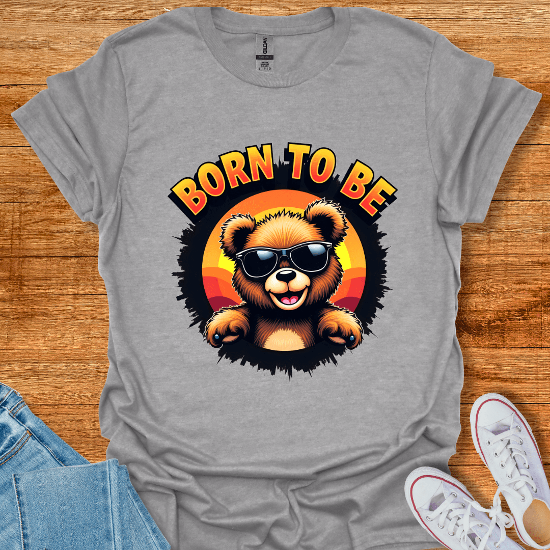 Cool Teds Teddy-Bear Born to be T-Shirt Sport Grey / S