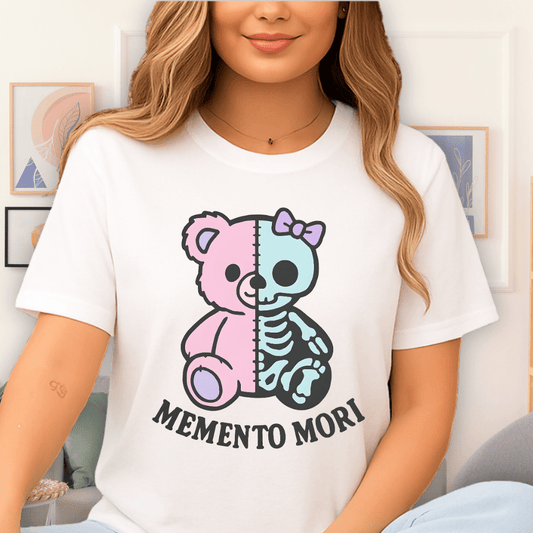 Cool Teds Teddy-Bear Memento Mori T-Shirt White / S