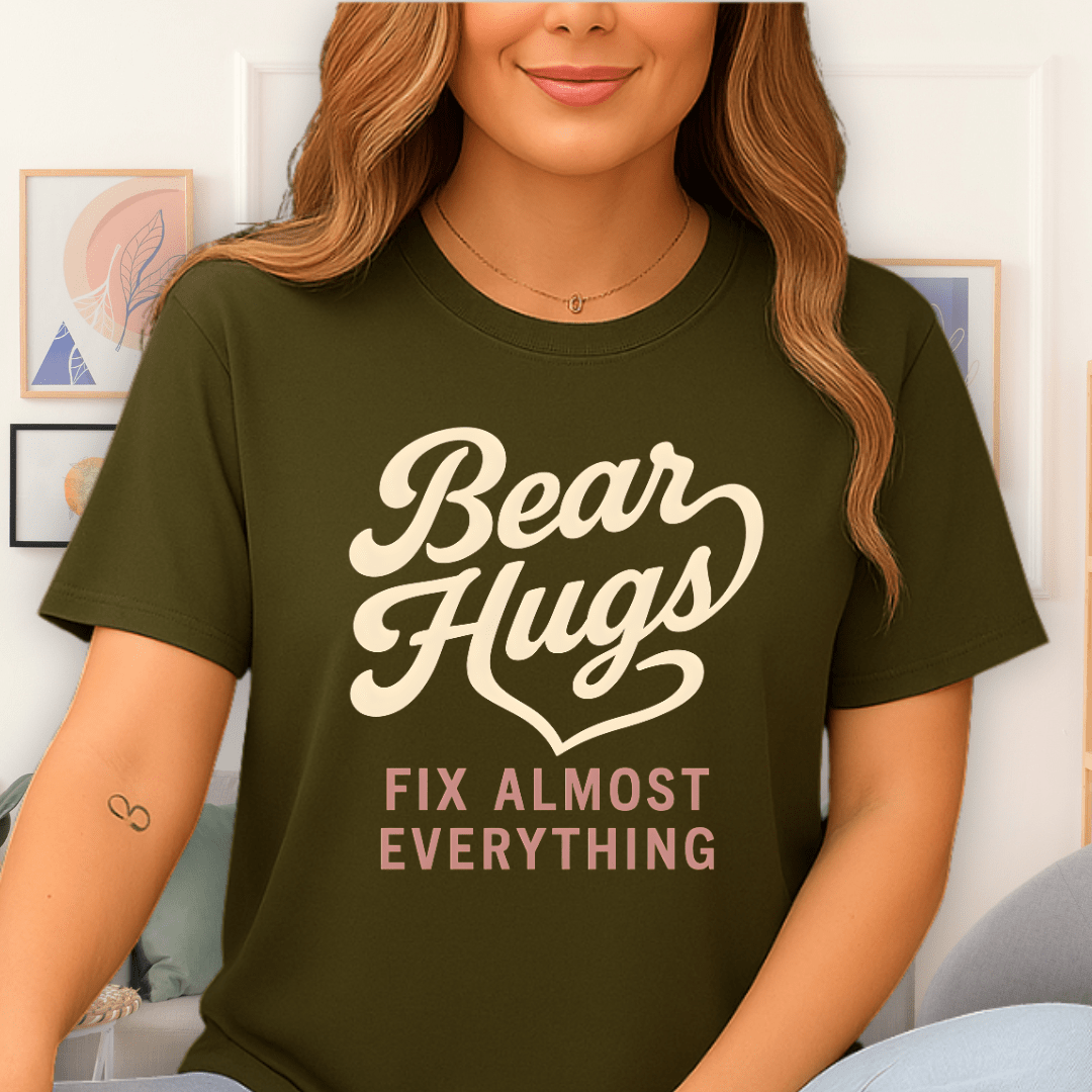 Cool Teds Teddy-Bear Bear Hug Fix T-Shirt Military Green / S
