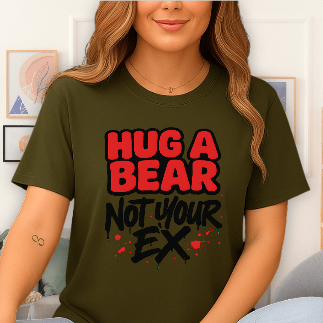 Cool Teds Teddy-Bear Hug a Bear T-Shirt Military Green / S