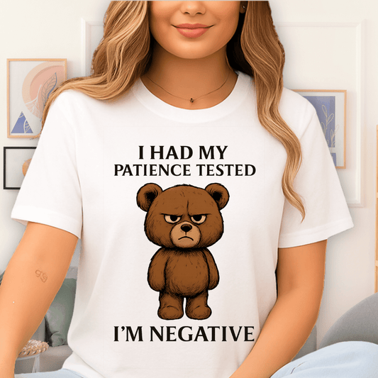Cool Teds Teddy-Bear Tested Negative T-Shirt White / S