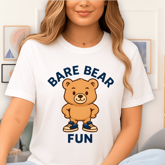 Cool Teds Teddy-Bear Bare Bear Fun T-Shirt White / S