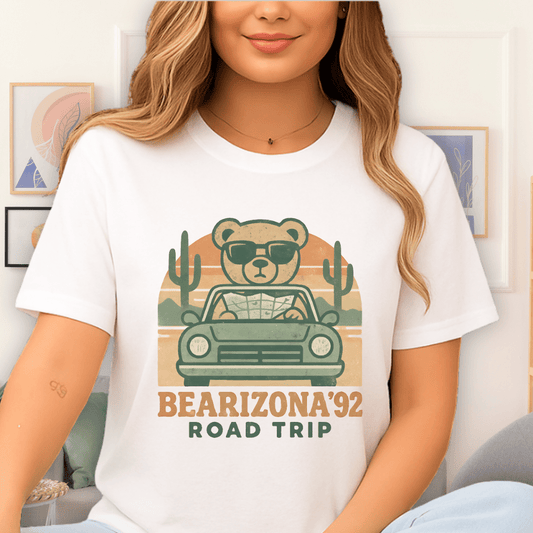Cool Teds Teddy-Bear Road Trip T-Shirt White / S