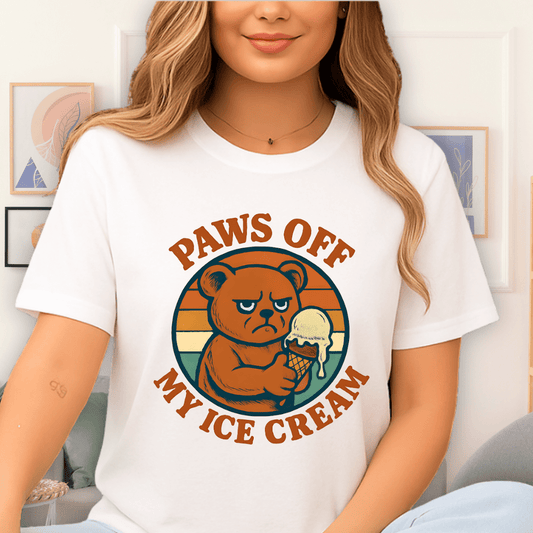 Cool Teds Teddy-Bear Paws Off T-Shirt White / S