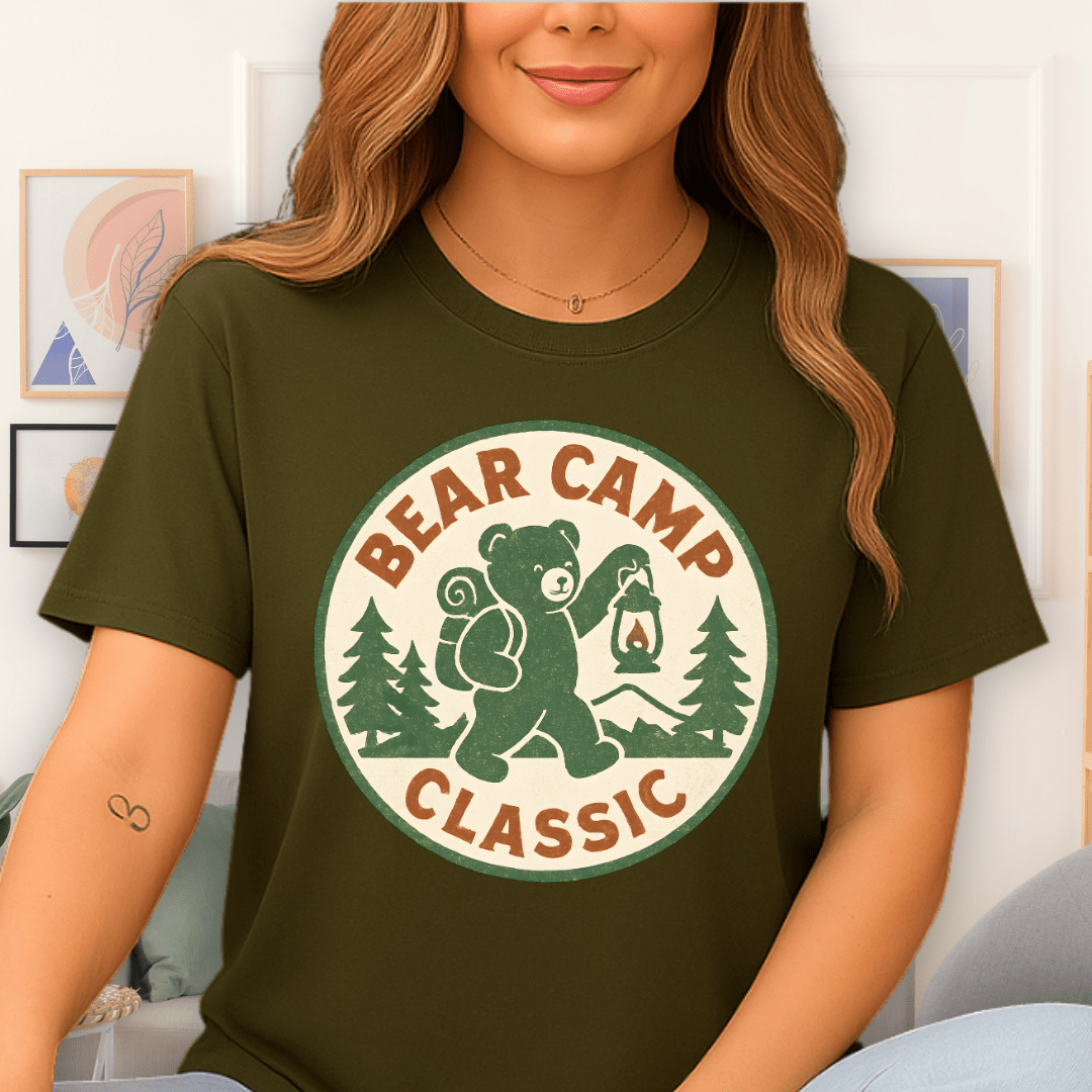 Cool Teds Teddy-Bear Bear Camp T-Shirt Military Green / S