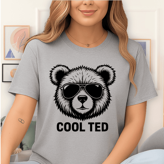 Cool Teds Teddy-Bear Cool Shades T-Shirt Sport Grey / S