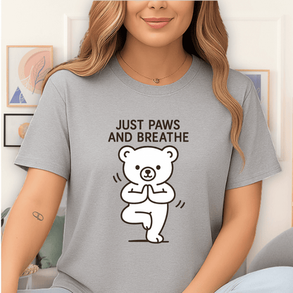 Cool Teds Teddy-Bear Yoga Chill T-Shirt Sport Grey / S