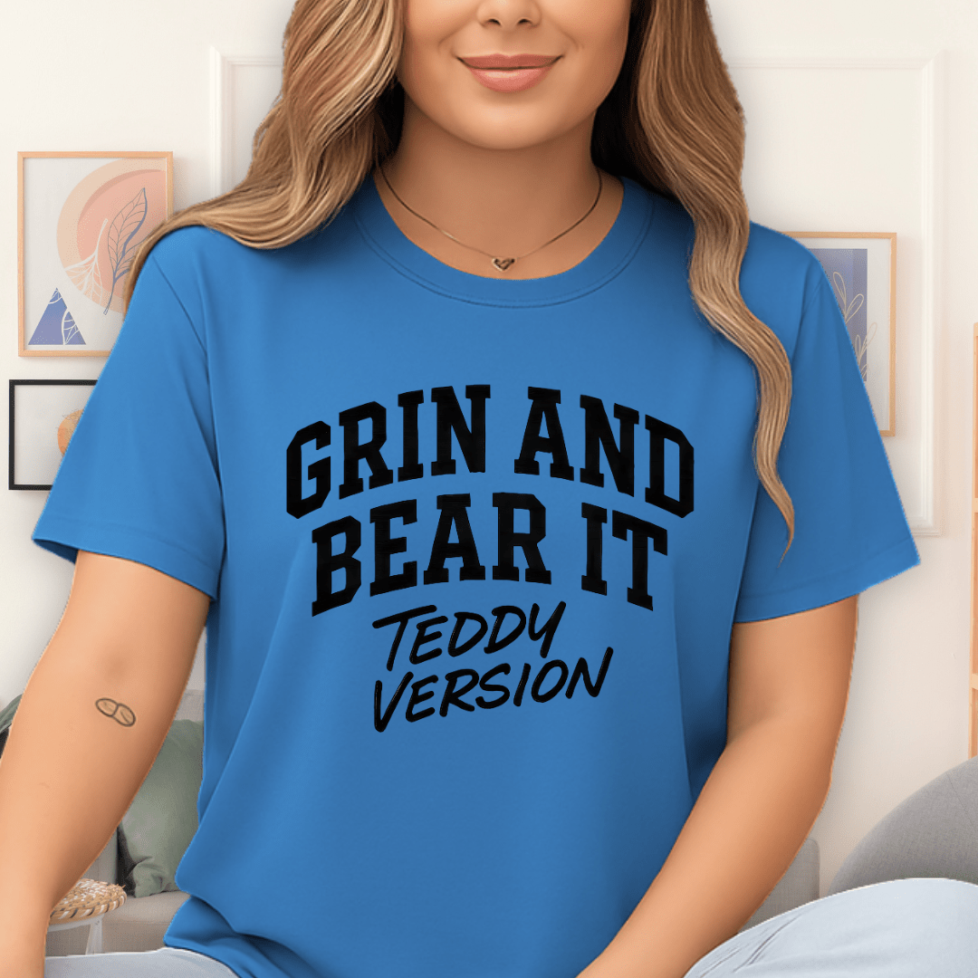 Cool Teds Teddy-Bear Grin & Bear T-Shirt Sapphire / S
