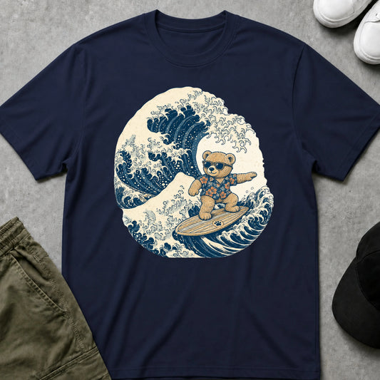 Cool Teds Teddy-Bear Surfer Dude T-Shirt Navy / S