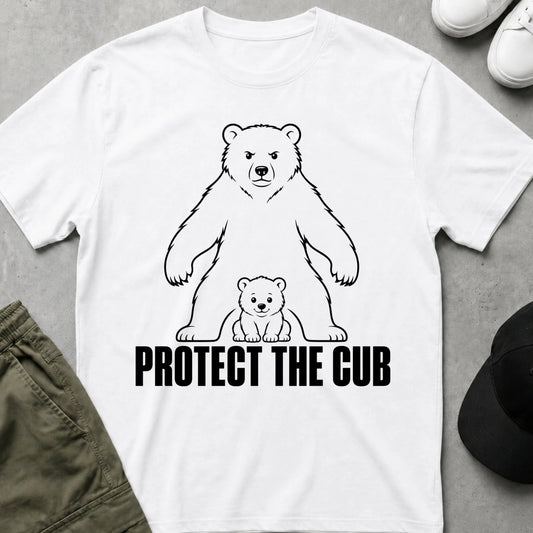 Cool Teds Teddy-Bear Protect the Cub T-Shirt White / S