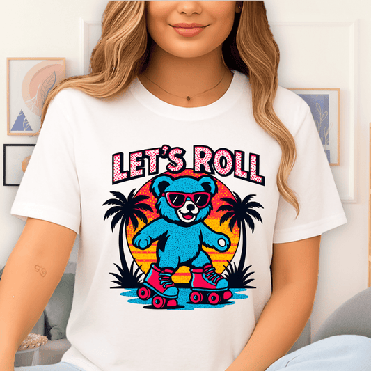 Cool Teds Teddy-Bear Let's Roll T-Shirt White / S