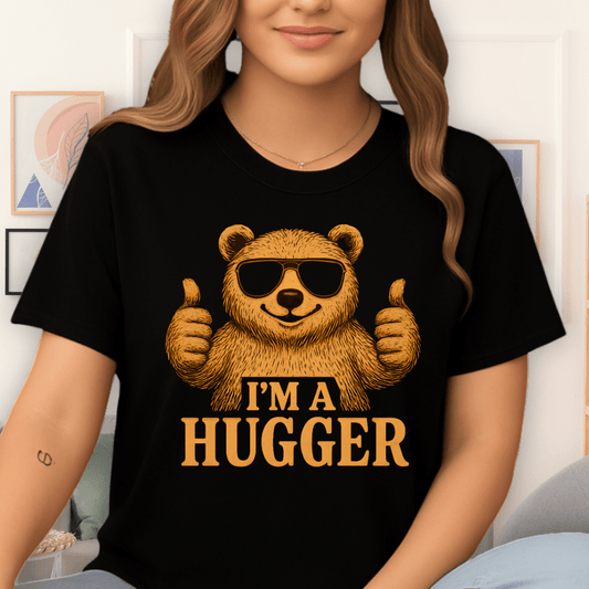 Cool Teds Teddy-Bear Hugger Ted T-Shirt Black / S