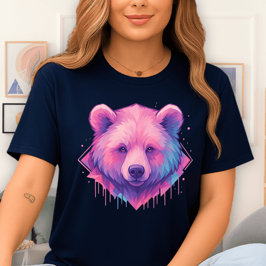 Cool Teds Teddy-Bear Pink Bear T-Shirt Navy / S