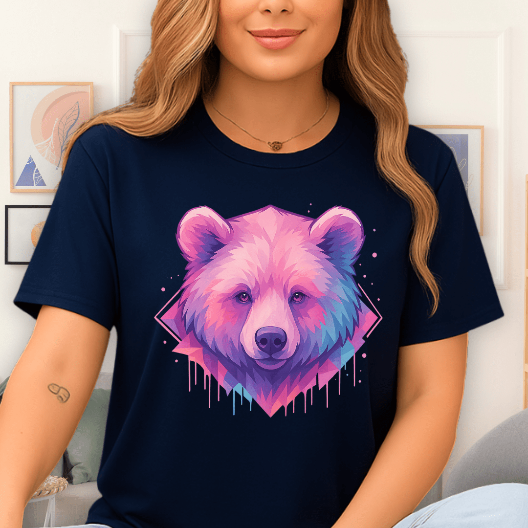Cool Teds Teddy-Bear Pink Bear T-Shirt Navy / S