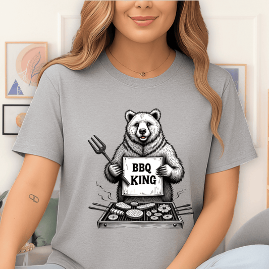 BBQ King T-Shirt Sport Grey