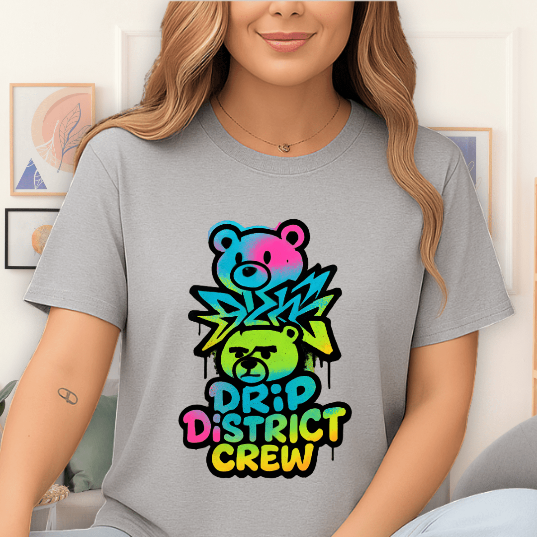 Cool Teds Teddy-Bear The Neon Crew T-Shirt Sport Grey / S
