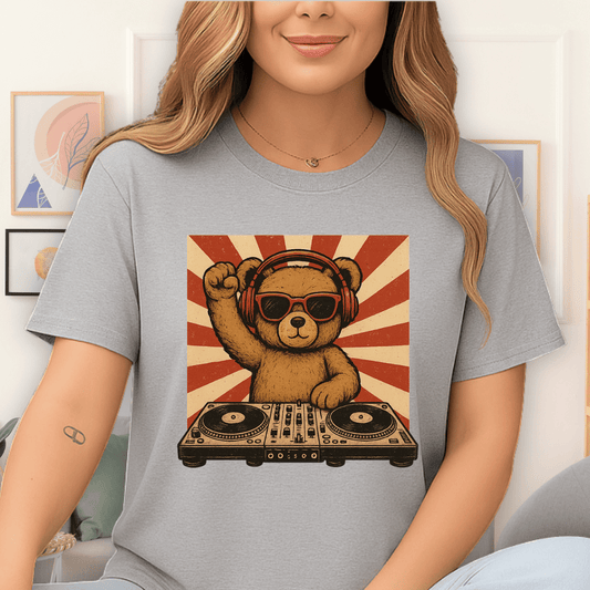 DJ Bear T-Shirt Sport Grey
