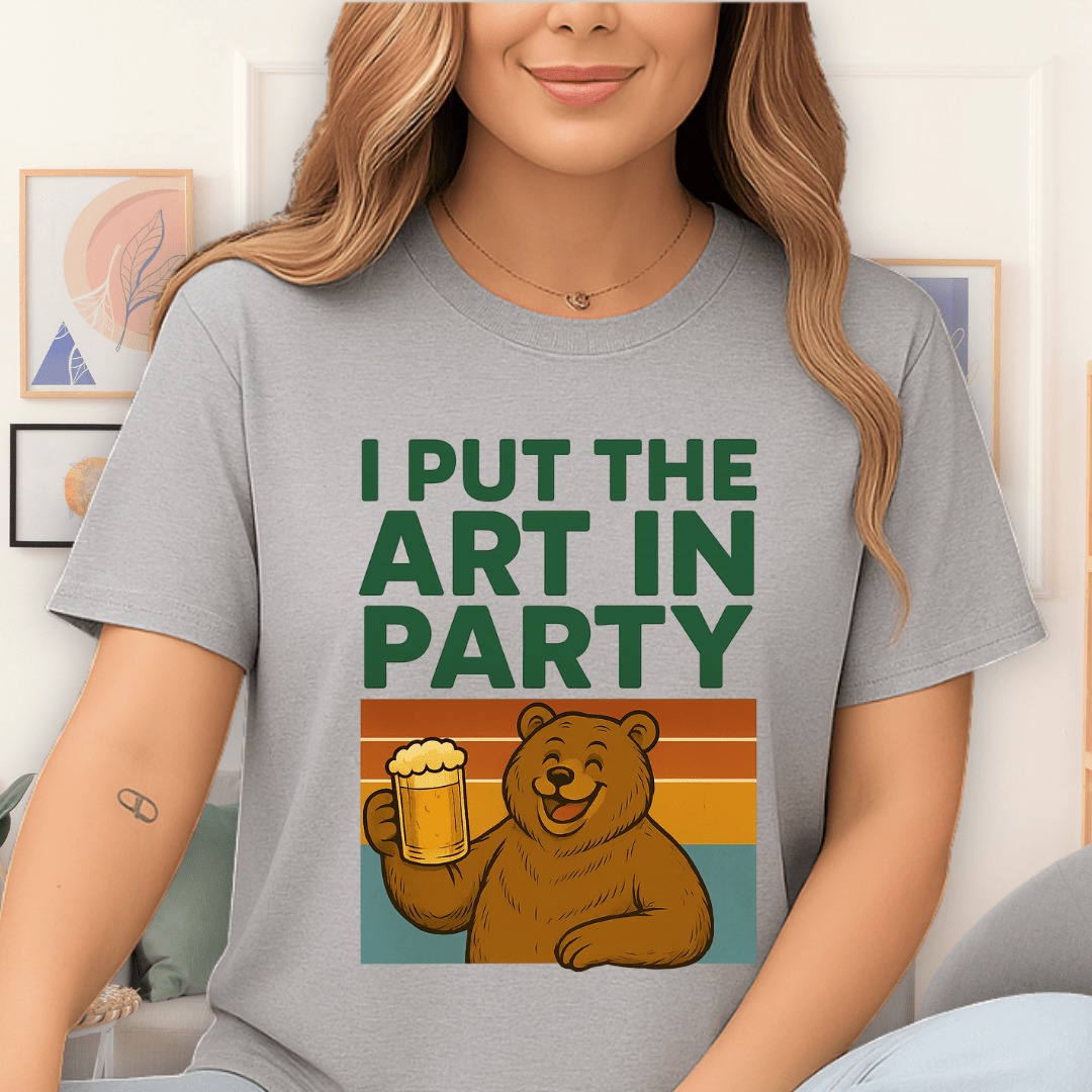 Cool Teds Teddy-Bear Party Bear T-Shirt Sport Grey / S