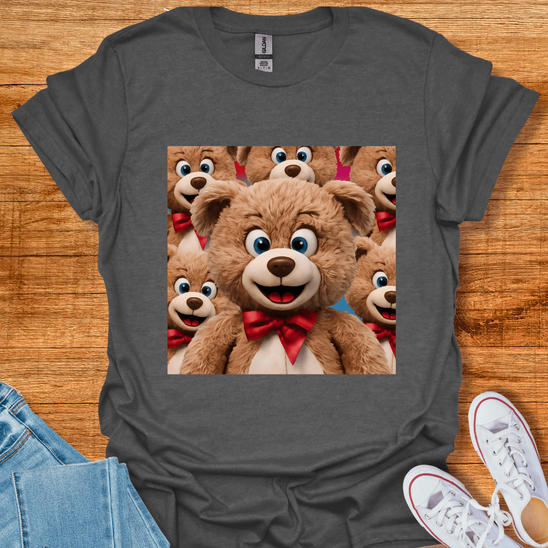 Cool Teds Teddy-Bear Happy Teddies T-Shirt Dark Heather / S