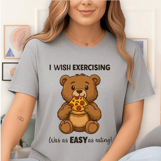 Cool Teds Teddy-Bear Happy Eater T-Shirt Sport Grey / S
