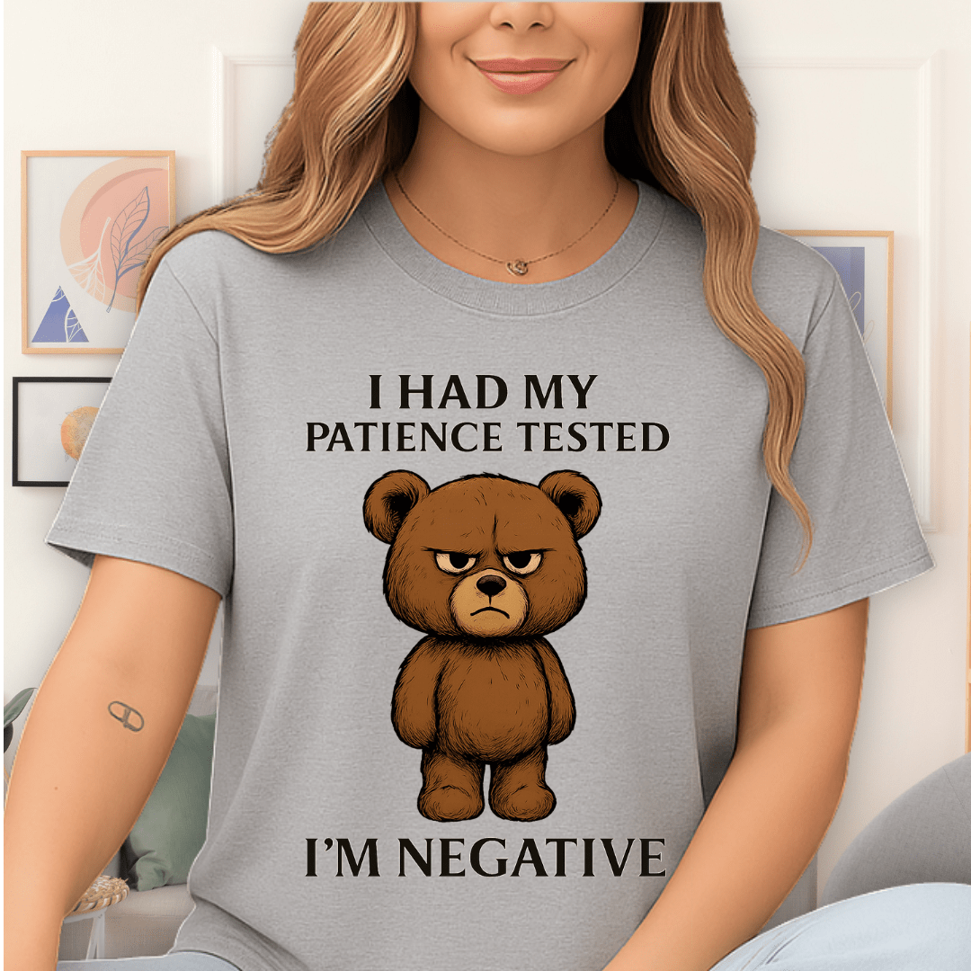 Cool Teds Teddy-Bear Tested Negative T-Shirt Sport Grey / S