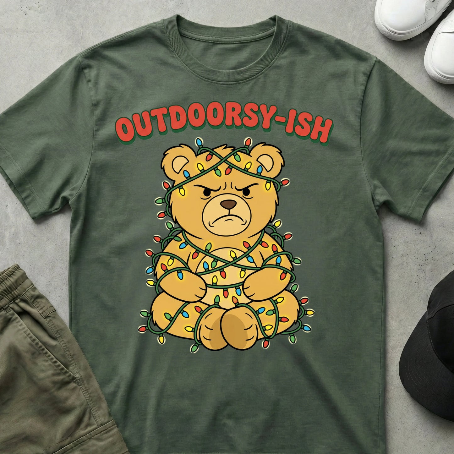 Cabin Chaos T-shirt Military Green