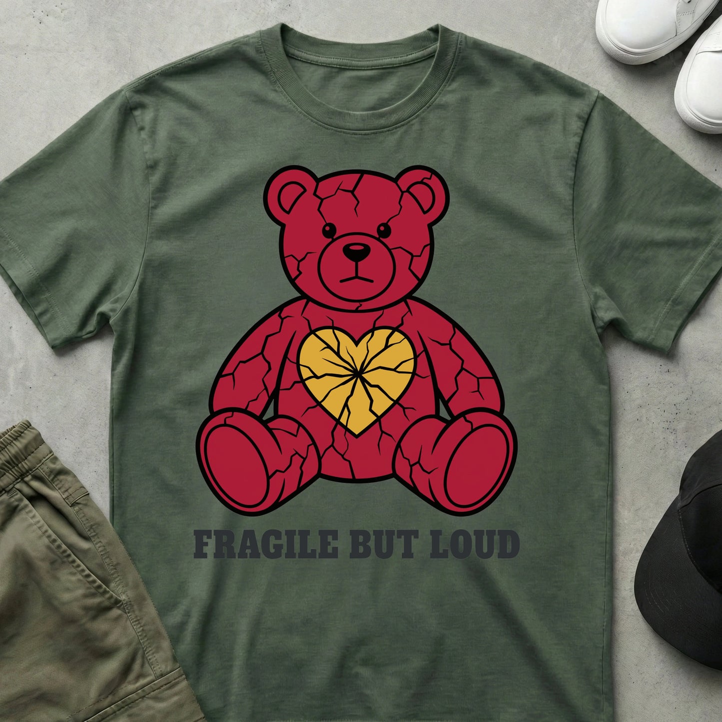 Fragile But Loud T-shirt Military Green