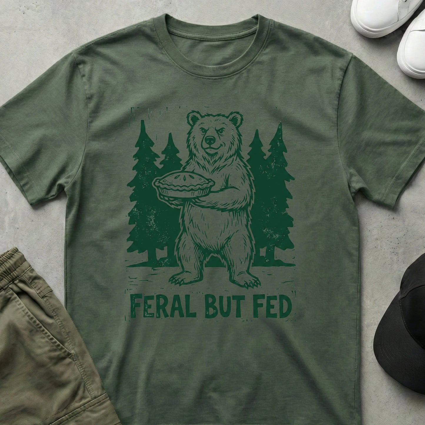 Forest Feast T-shirt Military Green