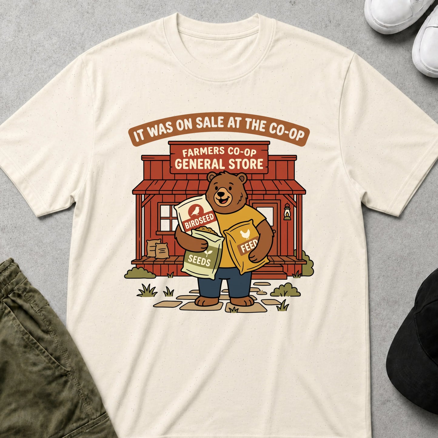 Cool Teds Teddy-Bear Farmers Shop T-Shirt Natural / S