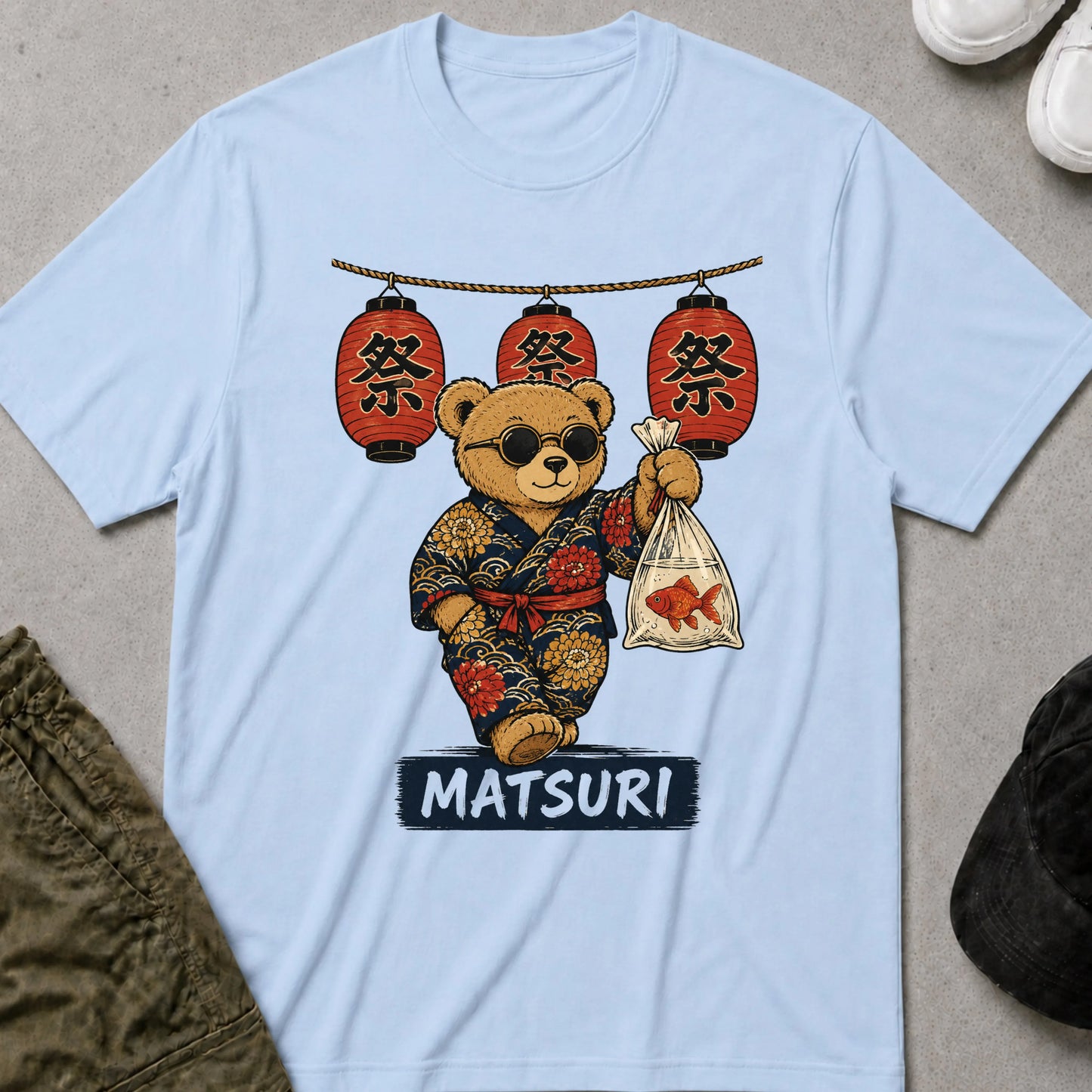 Cool Teds Teddy-Bear Matsuri T-Shirt Light Blue / S