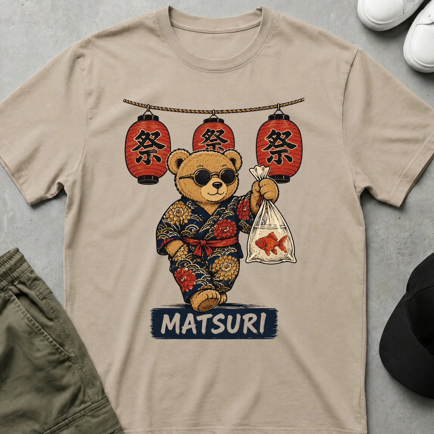 Cool Teds Teddy-Bear Matsuri T-Shirt Sand / S
