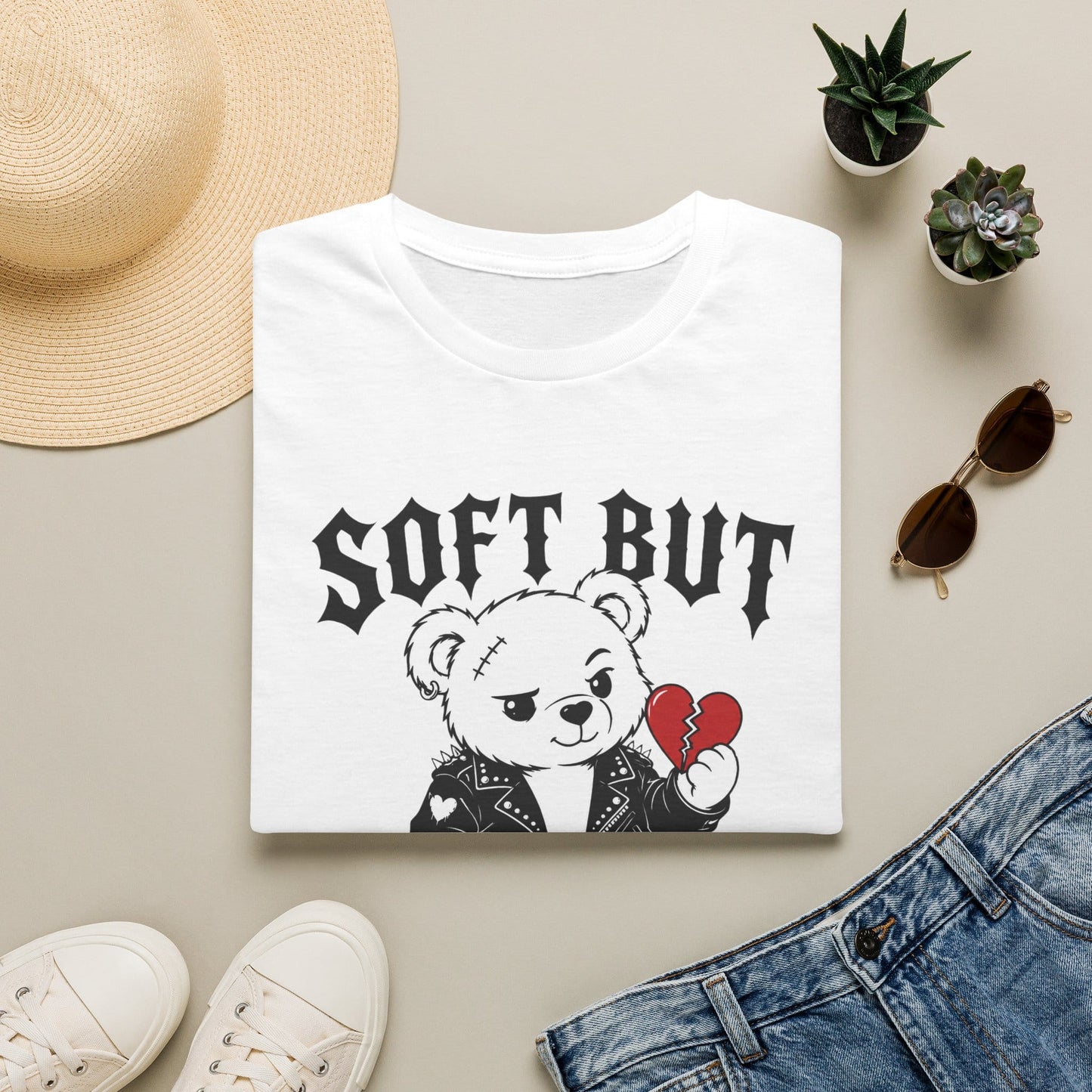 Printify Teddy-Bear Soft but Dangerous T-Shirt White / S