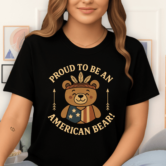 Cool Teds Teddy-Bear American Patriot T-Shirt Black / S