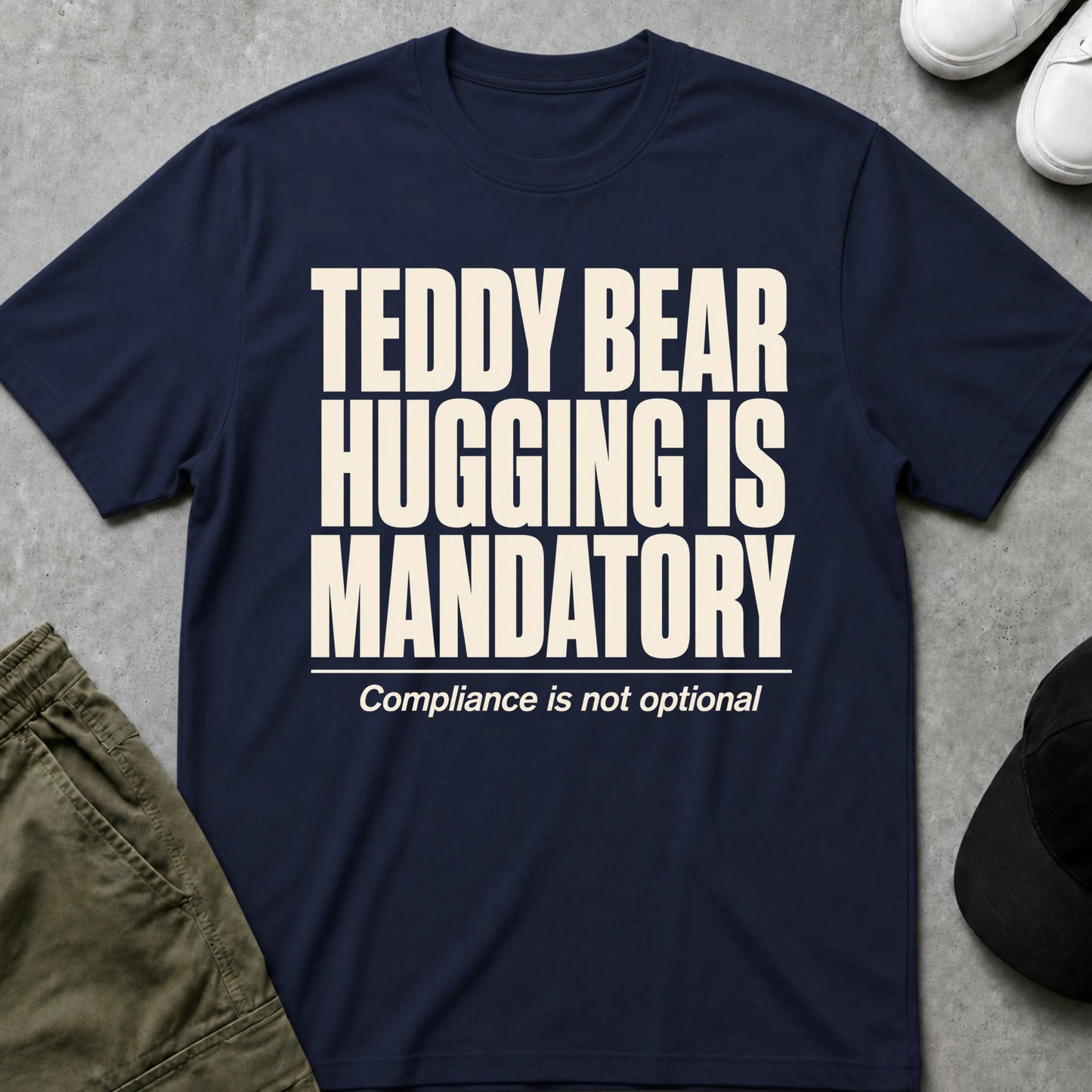 Cool Teds Teddy-Bear Must Hug Teddy T-Shirt Navy / S