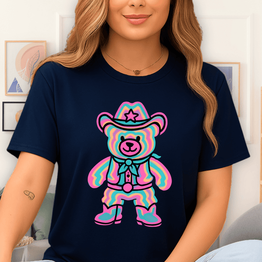 Cool Teds Teddy-Bear Candy Cowboy T-Shirt Navy / S