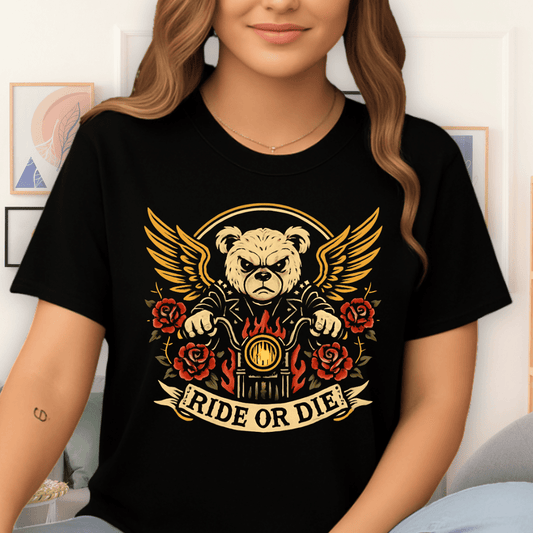 Cool Teds Teddy-Bear Ride or Die T-Shirt