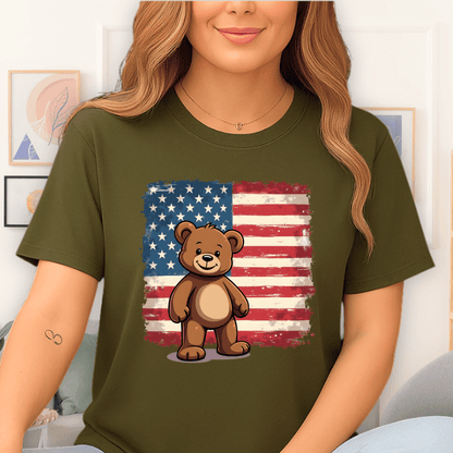 Patriot Bear T-Shirt Military Green