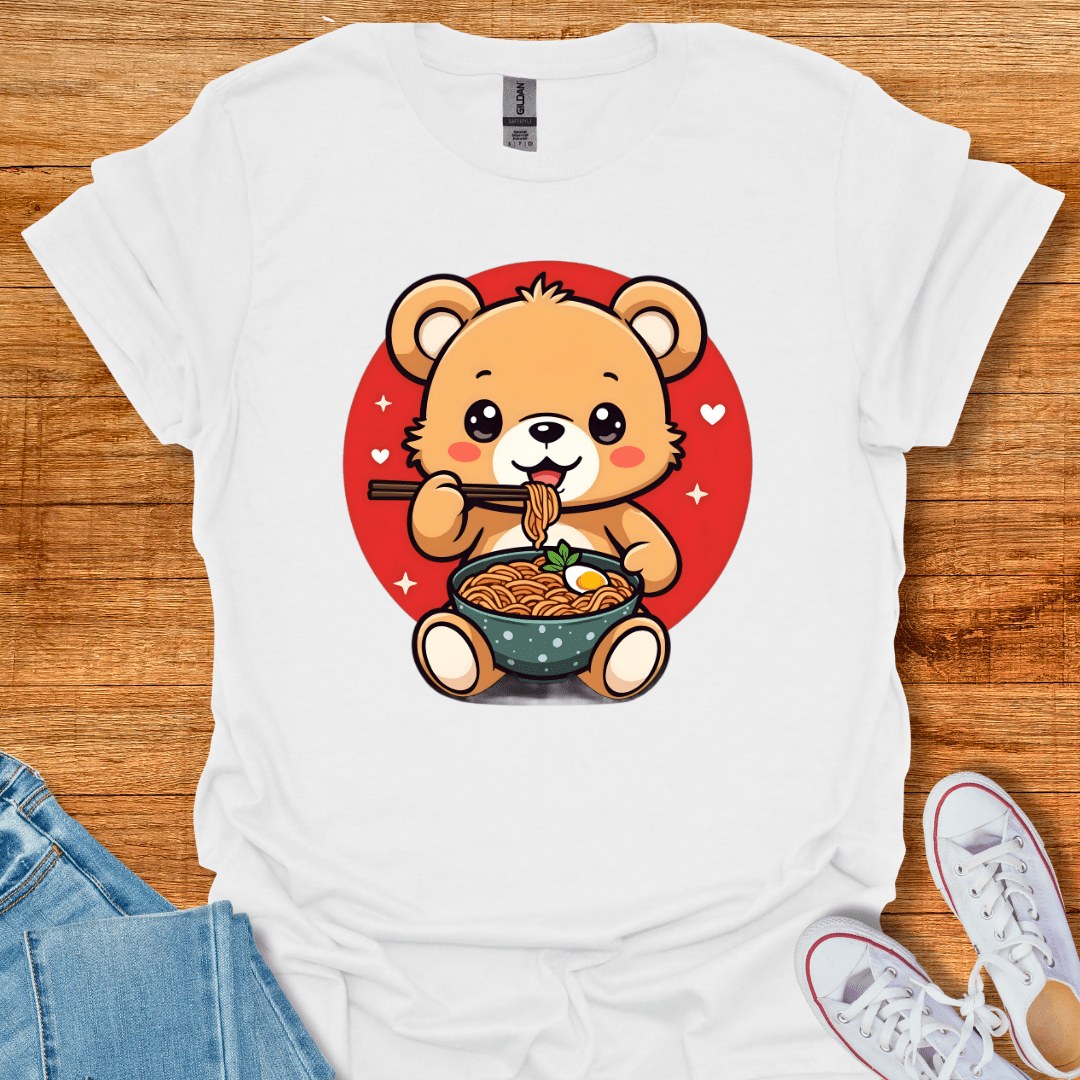 Cool Teds Teddy-Bear Noodle Bear T-Shirt White / S